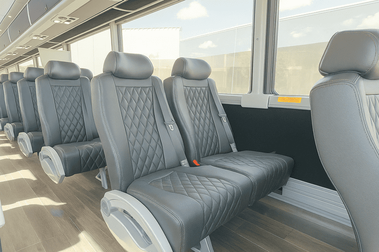 interior of Fort Smith Coach Bus Service charter bus