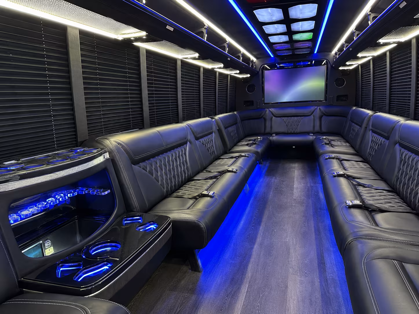 fort smith 20 passenger party bus inside